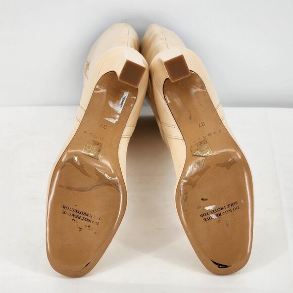 Sandro Jily Smooth Leather Ivory Tall Heeled Boots Size 37 EU NEW - Picture 7 of 16